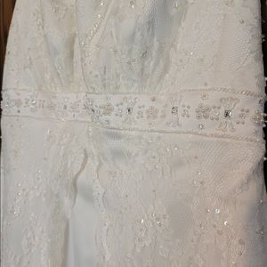 Ivory colored wedding dress size 16 W with veil